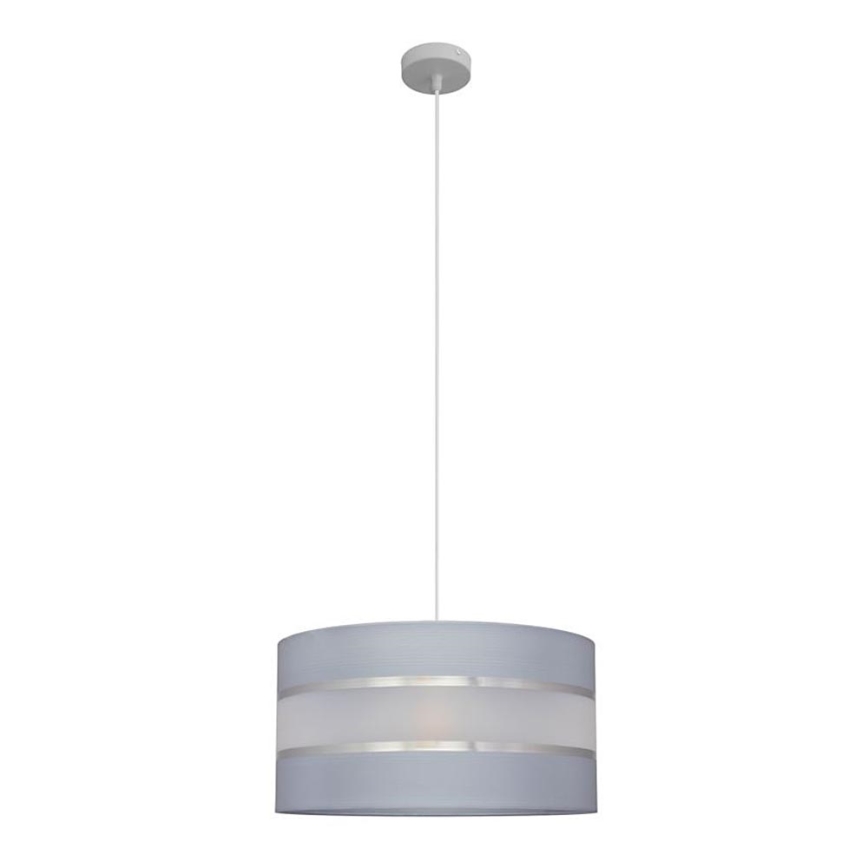 Candelabro suspenso HELEN 1xE27/15W/230V diâmetro 40 cm cinzento/prateado