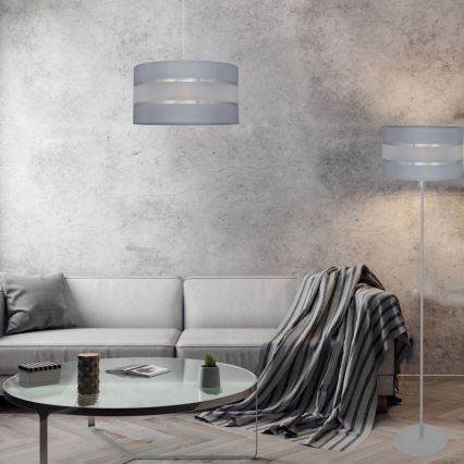 Candelabro suspenso HELEN 1xE27/15W/230V diâmetro 40 cm cinzento/prateado