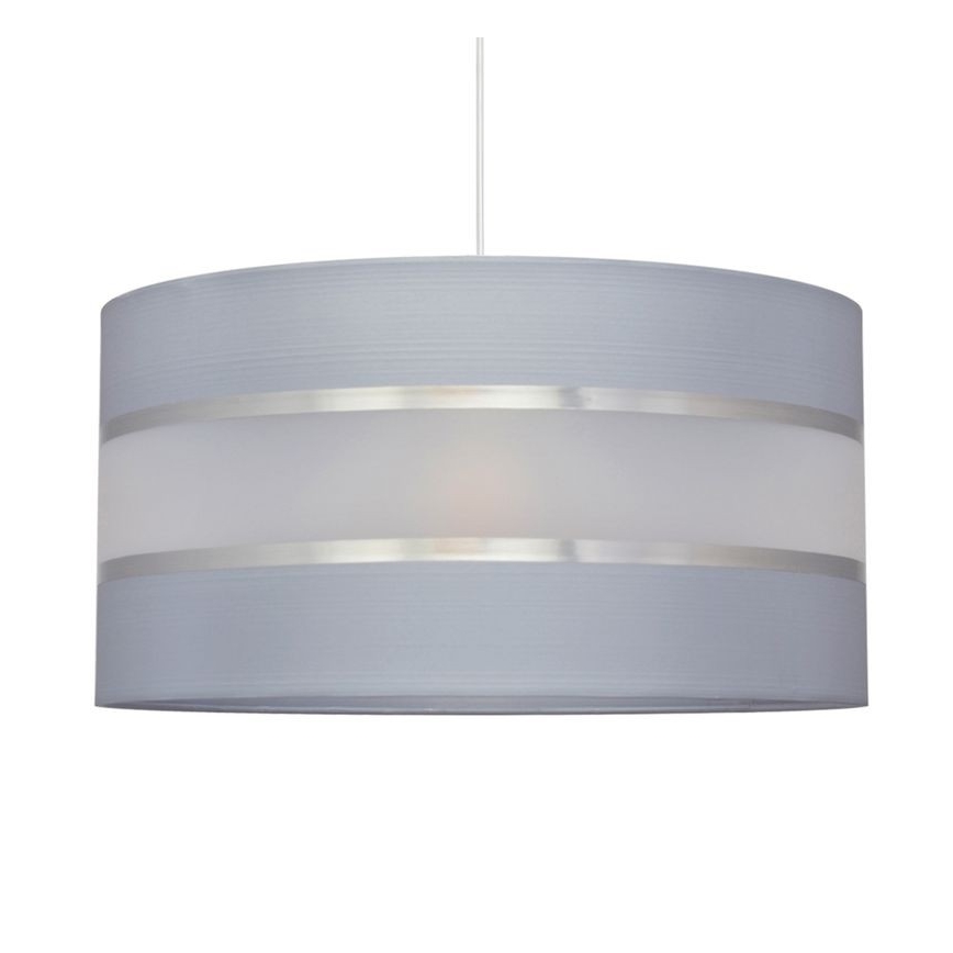 Candelabro suspenso HELEN 1xE27/15W/230V diâmetro 40 cm cinzento/prateado