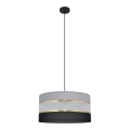 Candelabro suspenso HELEN 1xE27/15W/230V diâmetro 40 cm preto/cinzento/dourado