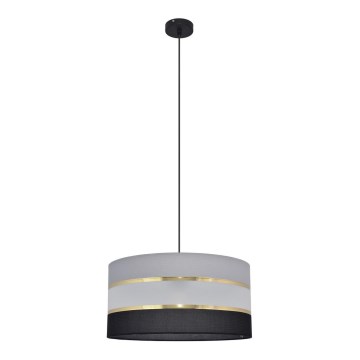 Candelabro suspenso HELEN 1xE27/15W/230V diâmetro 40 cm preto/cinzento/dourado