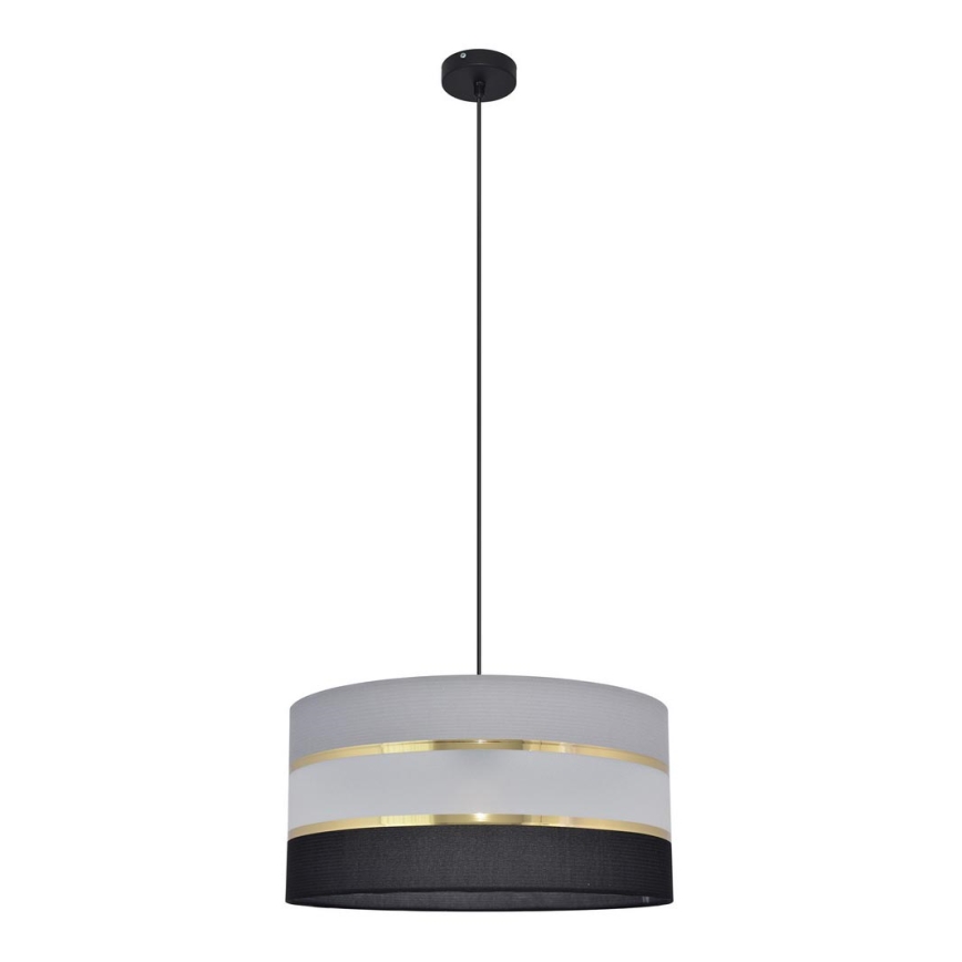 Candelabro suspenso HELEN 1xE27/15W/230V diâmetro 40 cm preto/cinzento/dourado