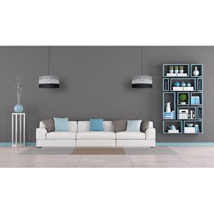 Candelabro suspenso HELEN 1xE27/15W/230V diâmetro 40 cm preto/cinzento/prateado