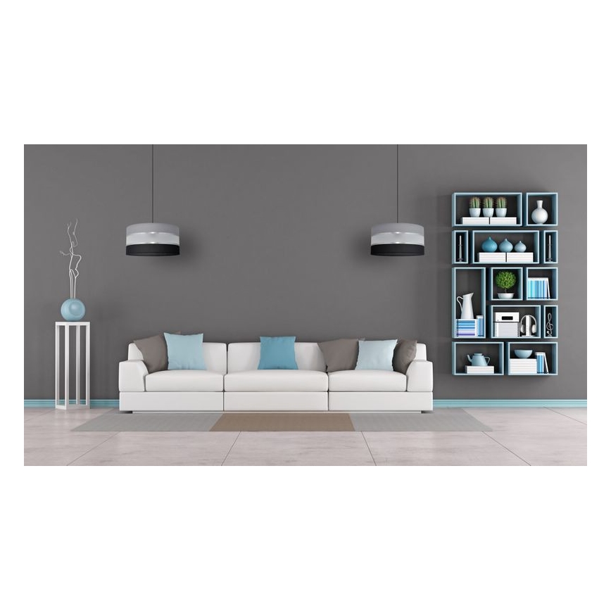 Candelabro suspenso HELEN 1xE27/15W/230V diâmetro 40 cm preto/cinzento/prateado