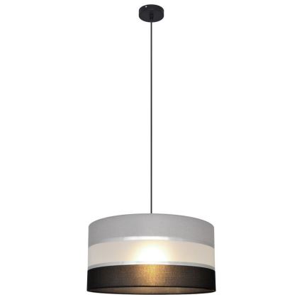 Candelabro suspenso HELEN 1xE27/15W/230V diâmetro 40 cm preto/cinzento/prateado