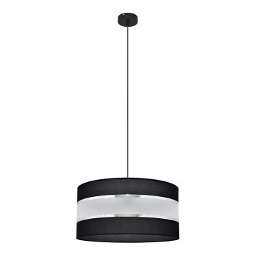Candelabro suspenso HELEN 1xE27/15W/230V diâmetro 40 cm preto/prateado