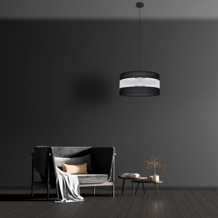 Candelabro suspenso HELEN 1xE27/15W/230V diâmetro 40 cm preto/prateado