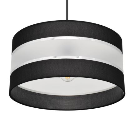 Candelabro suspenso HELEN 1xE27/15W/230V diâmetro 40 cm preto/prateado