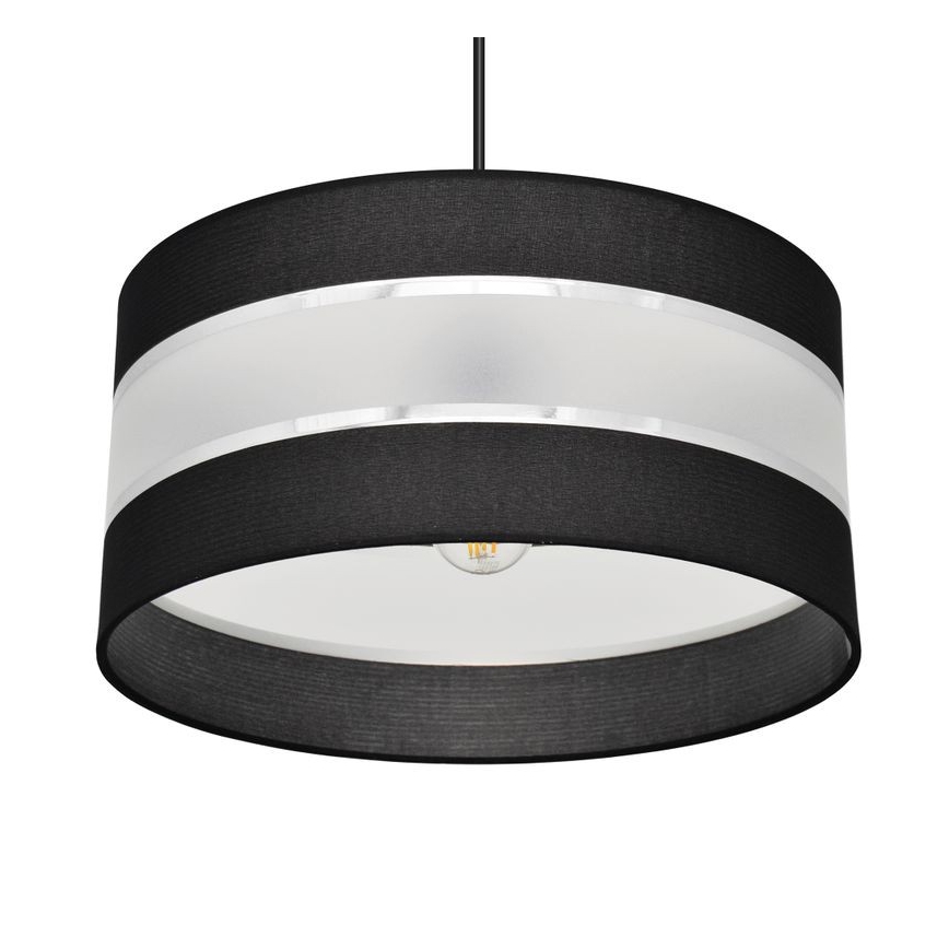 Candelabro suspenso HELEN 1xE27/15W/230V diâmetro 40 cm preto/prateado