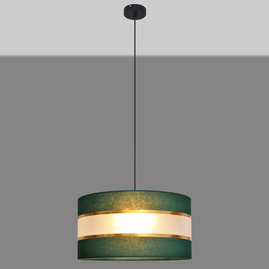 Candelabro suspenso HELEN 1xE27/15W/230V diâmetro 40 cm verde/dourada