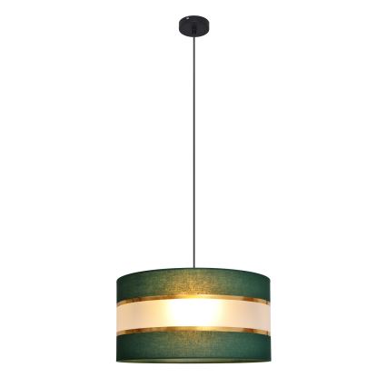 Candelabro suspenso HELEN 1xE27/15W/230V diâmetro 40 cm verde/dourada