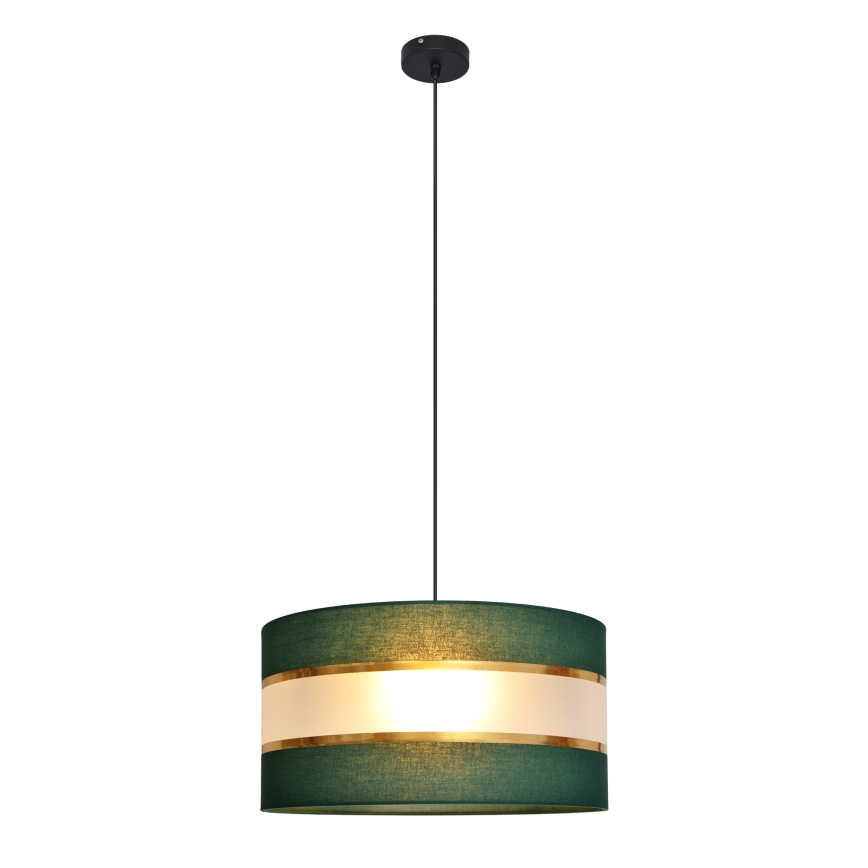 Candelabro suspenso HELEN 1xE27/15W/230V diâmetro 40 cm verde/dourada
