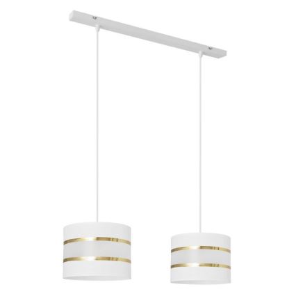Candelabro suspenso HELEN 2xE27/15W/230V branco/dourado