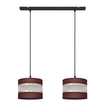 Candelabro suspenso HELEN 2xE27/15W/230V castanho/preto/dourado