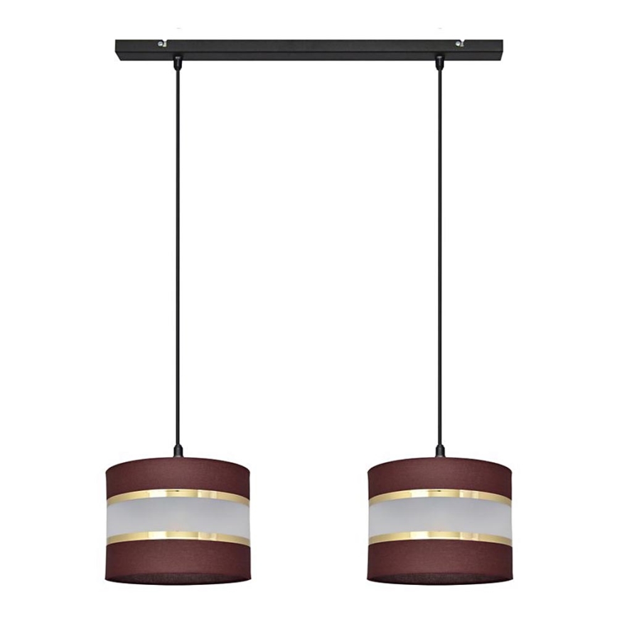 Candelabro suspenso HELEN 2xE27/15W/230V castanho/preto/dourado