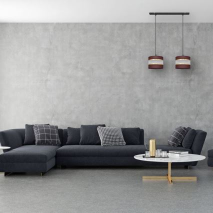 Candelabro suspenso HELEN 2xE27/15W/230V castanho/preto/dourado