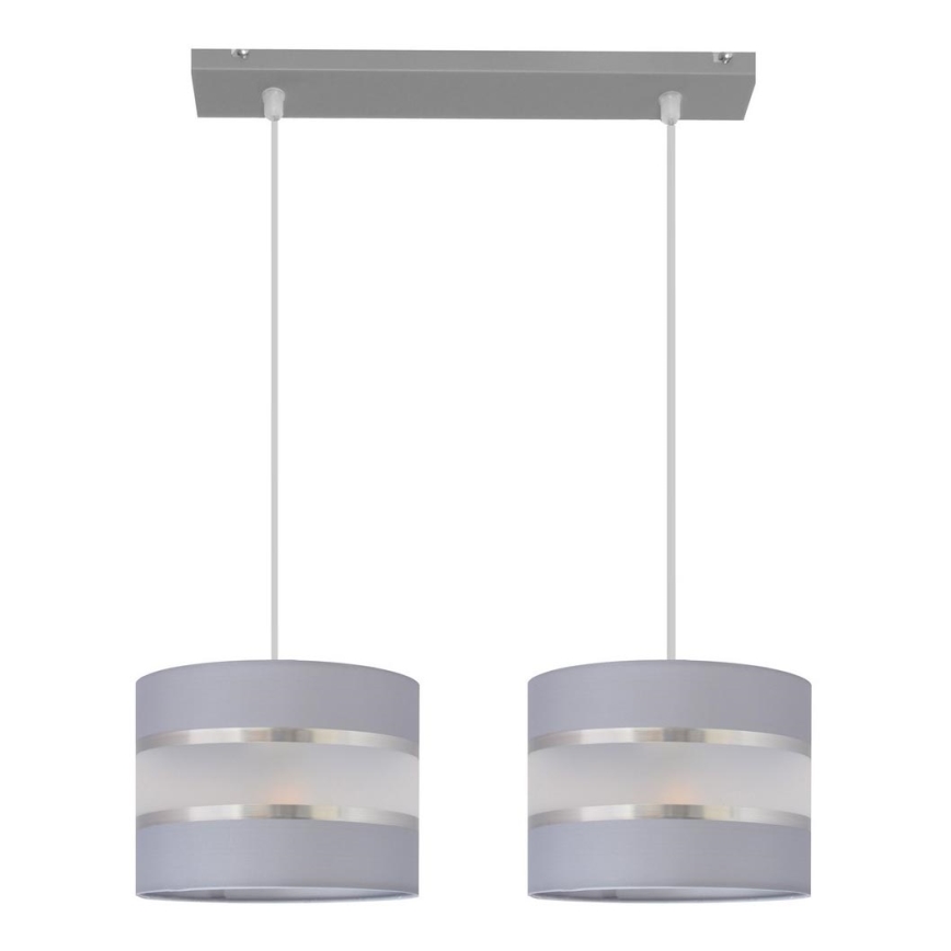 Candelabro suspenso HELEN 2xE27/15W/230V cinzento/prateado