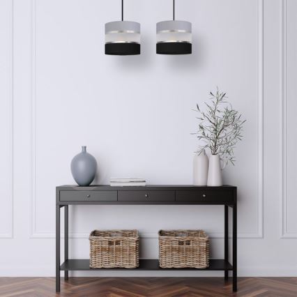 Candelabro suspenso HELEN 2xE27/15W/230V preto/cinzento/prateado