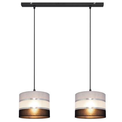 Candelabro suspenso HELEN 2xE27/15W/230V preto/cinzento/prateado