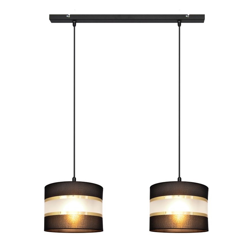Candelabro suspenso HELEN 2xE27/15W/230V preto/dourado