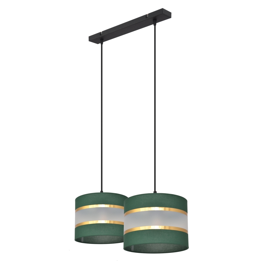 Candelabro suspenso HELEN 2xE27/15W/230V verde/dourada