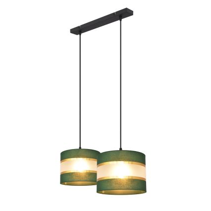 Candelabro suspenso HELEN 2xE27/15W/230V verde/dourada