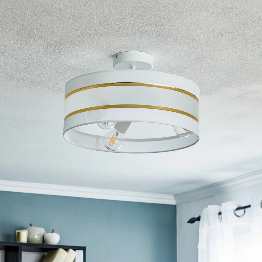 Candelabro suspenso HELEN 3xE27/15W/230V branco/dourado