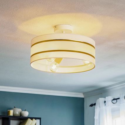 Candelabro suspenso HELEN 3xE27/15W/230V branco/dourado
