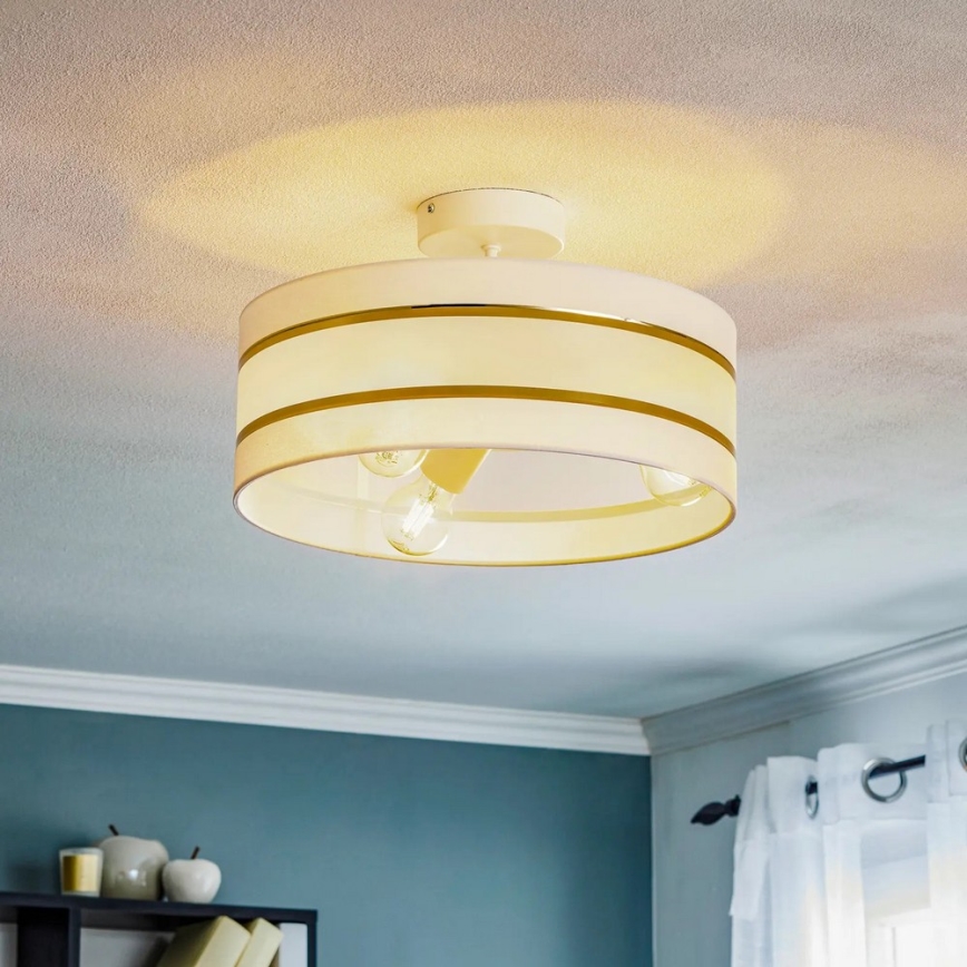 Candelabro suspenso HELEN 3xE27/15W/230V branco/dourado