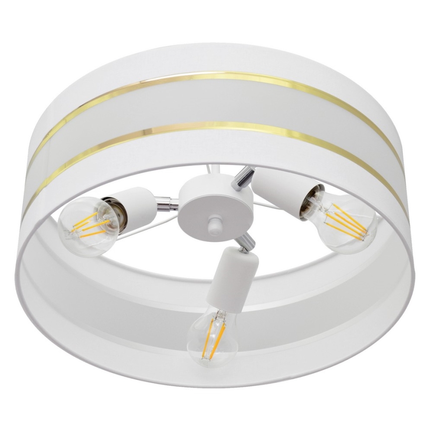 Candelabro suspenso HELEN 3xE27/15W/230V branco/dourado