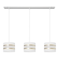 Candelabro suspenso HELEN 3xE27/15W/230V branco/dourado