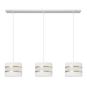 Candelabro suspenso HELEN 3xE27/15W/230V branco/dourado