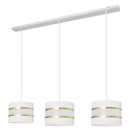 Candelabro suspenso HELEN 3xE27/15W/230V branco/dourado