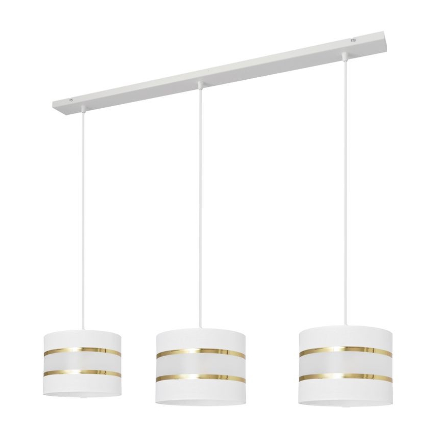 Candelabro suspenso HELEN 3xE27/15W/230V branco/dourado