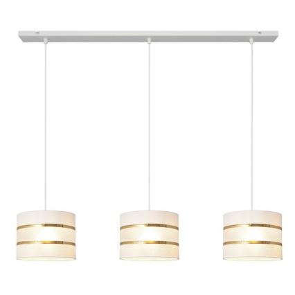 Candelabro suspenso HELEN 3xE27/15W/230V branco/dourado