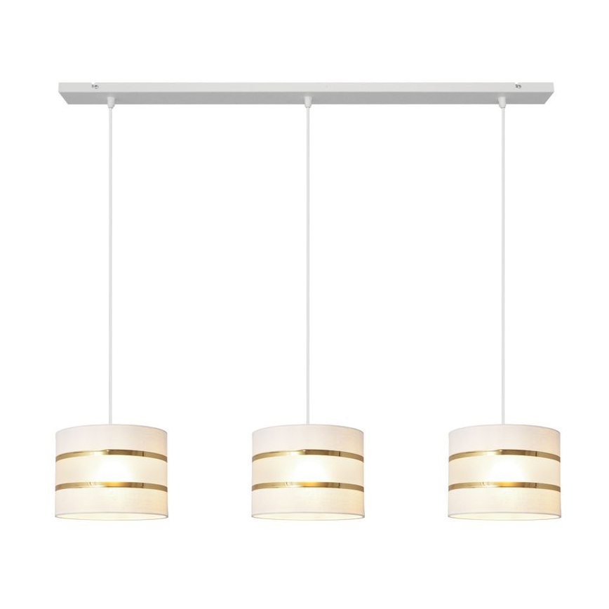 Candelabro suspenso HELEN 3xE27/15W/230V branco/dourado