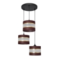 Candelabro suspenso HELEN 3xE27/15W/230V castanho/preto/dourado