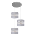 Candelabro suspenso HELEN 3xE27/15W/230V cinzento/prateado