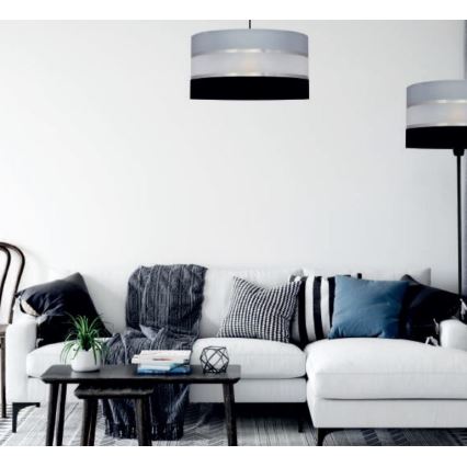 Candelabro suspenso HELEN 3xE27/15W/230V preto/cinzento/cromado brilhante
