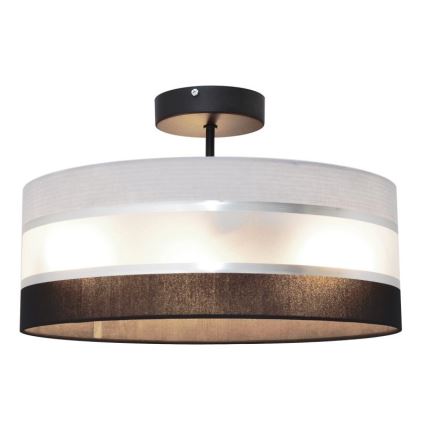 Candelabro suspenso HELEN 3xE27/15W/230V preto/cinzento/cromado brilhante