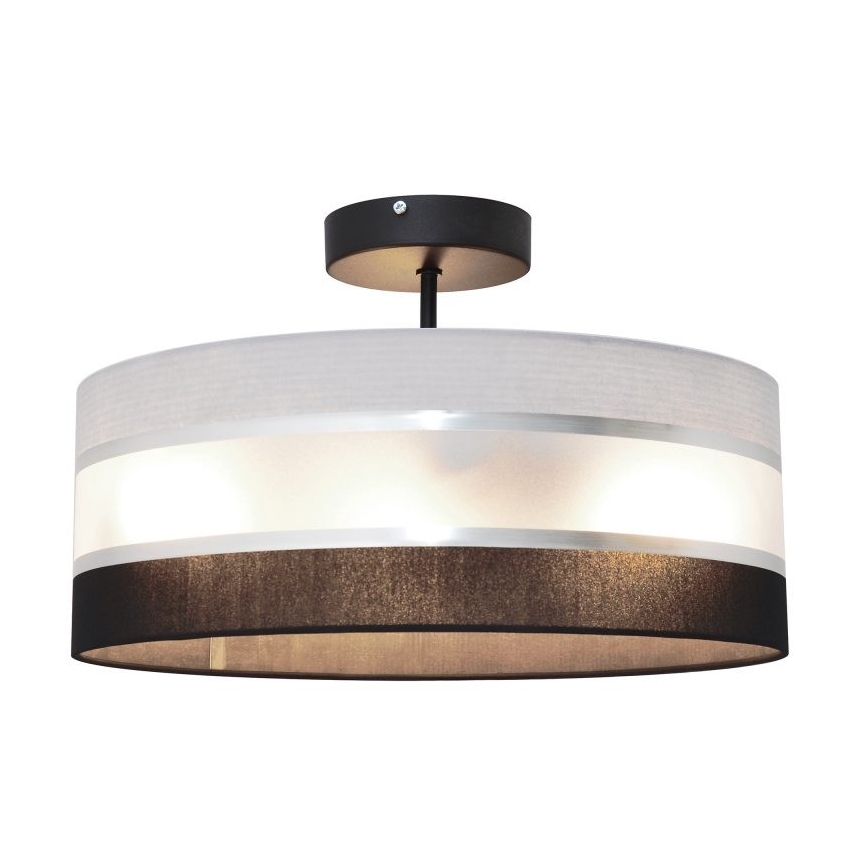 Candelabro suspenso HELEN 3xE27/15W/230V preto/cinzento/cromado brilhante