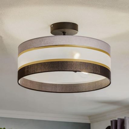 Candelabro suspenso HELEN 3xE27/15W/230V preto/cinzento/dourado