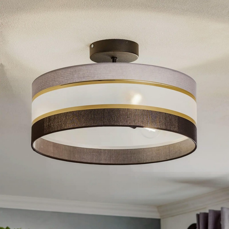 Candelabro suspenso HELEN 3xE27/15W/230V preto/cinzento/dourado