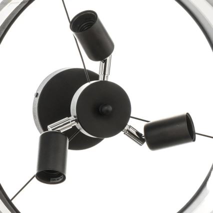 Candelabro suspenso HELEN 3xE27/15W/230V preto/cinzento/dourado