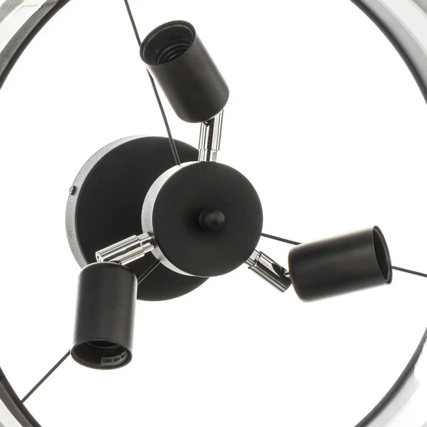 Candelabro suspenso HELEN 3xE27/15W/230V preto/cinzento/dourado