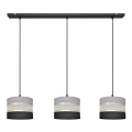Candelabro suspenso HELEN 3xE27/15W/230V preto/cinzento/dourado