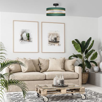 Candelabro suspenso HELEN 3xE27/15W/230V verde/dourada