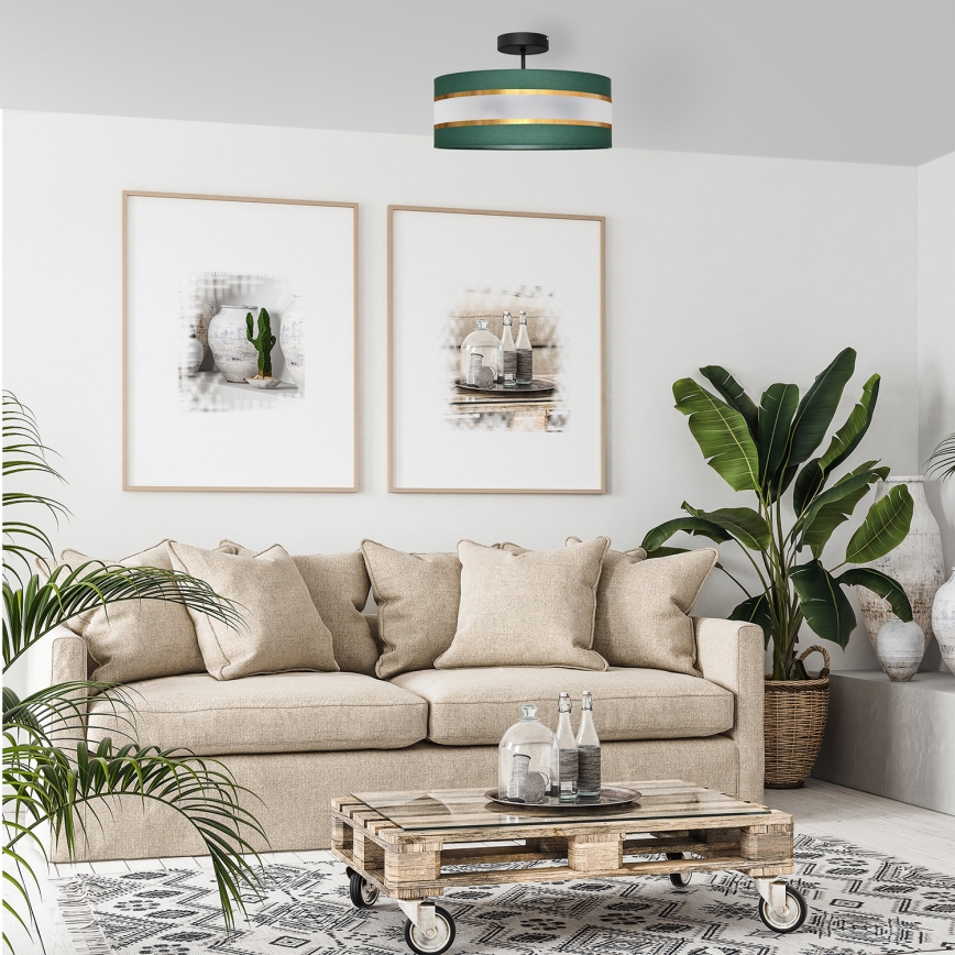 Candelabro suspenso HELEN 3xE27/15W/230V verde/dourada