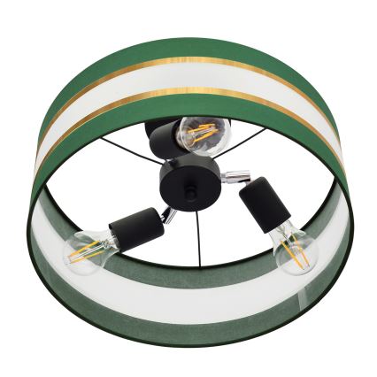 Candelabro suspenso HELEN 3xE27/15W/230V verde/dourada