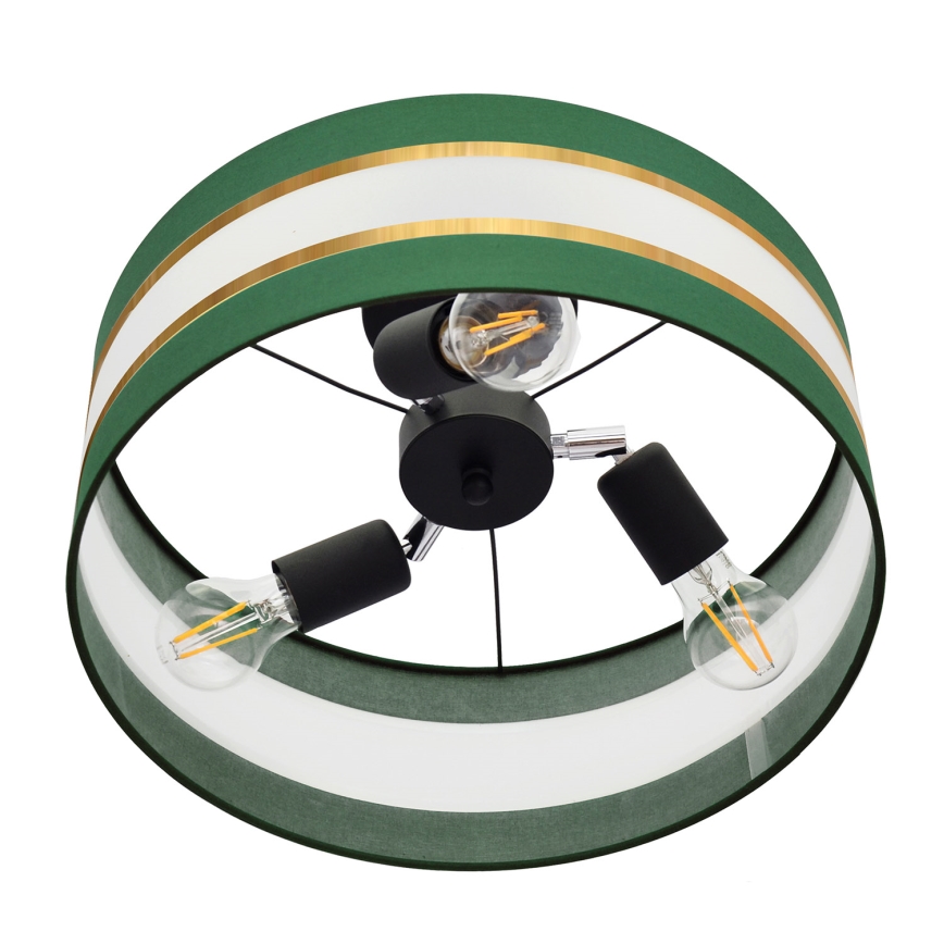 Candelabro suspenso HELEN 3xE27/15W/230V verde/dourada